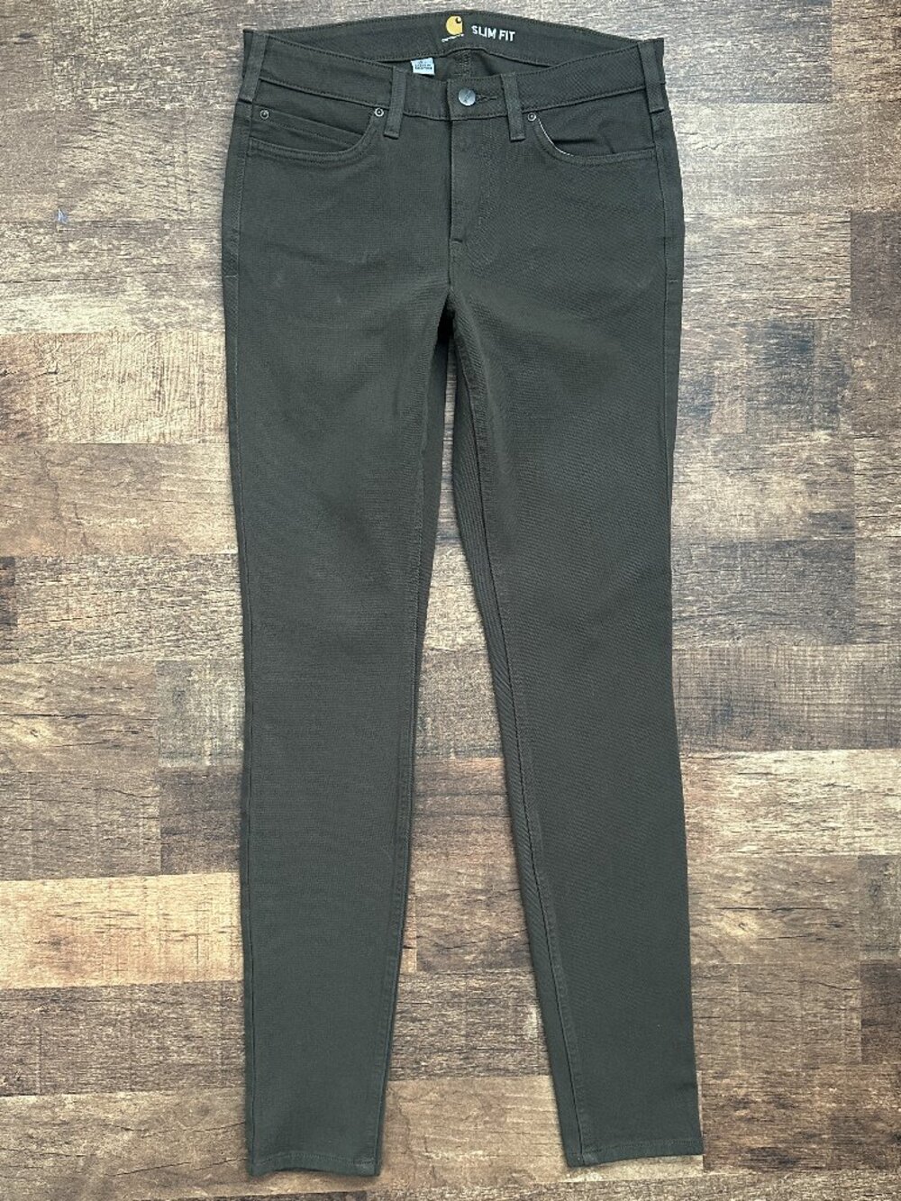 ⭐CARHARTT SLIM FIT WORK PANT in Olive, size 6 Tall⭐